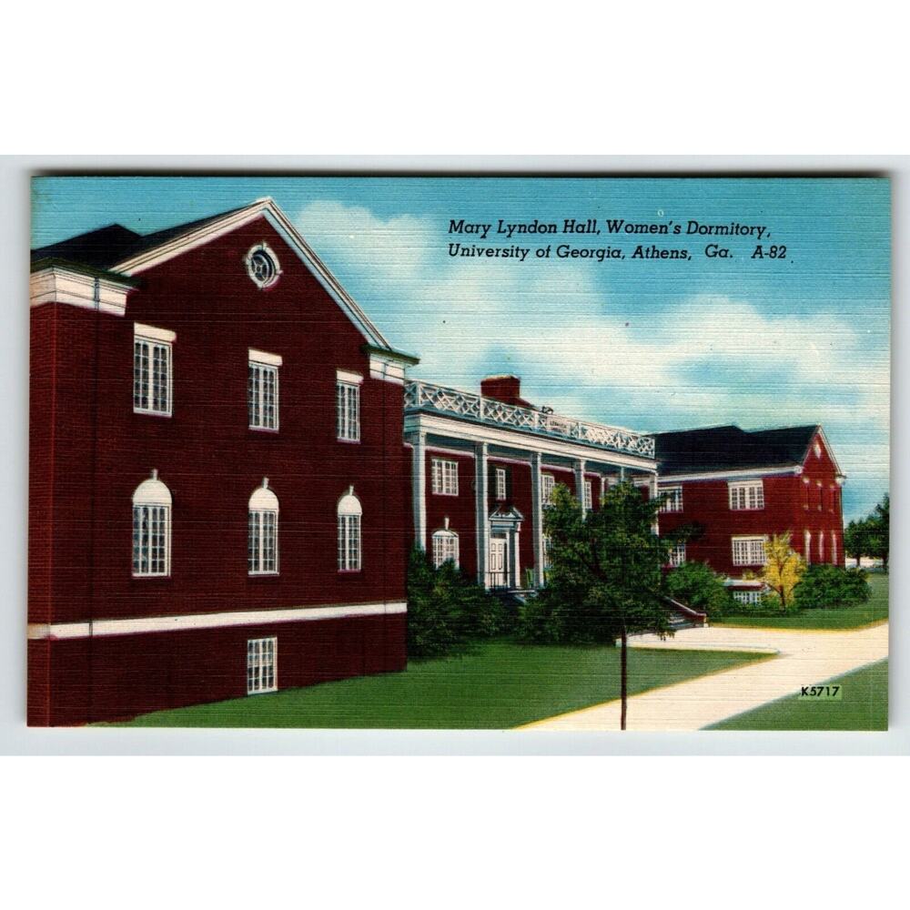 Mary Lyndon Hall Womens Dormitory University Of Athens Georgia Postcard Linen